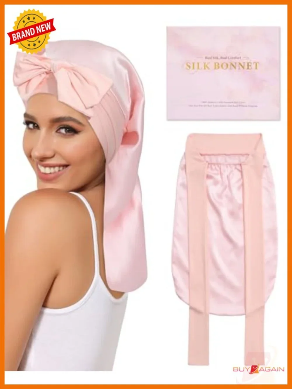 100% Mulberry Silk Bonnet for Sleeping Womens Long Hair Wrap Cap